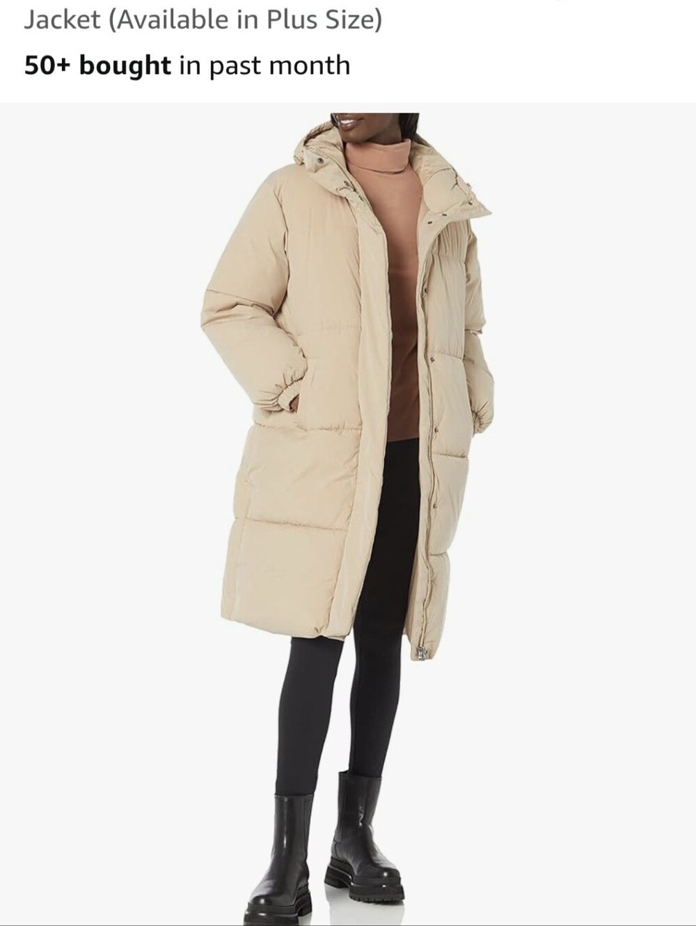 Women's 1X Tan Puffer Coat - Lightweight Warmth NWT